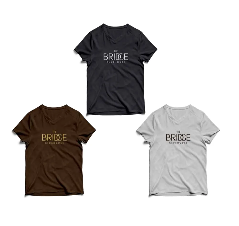 T-shirts, branded with The Bridge Clubhouse identity