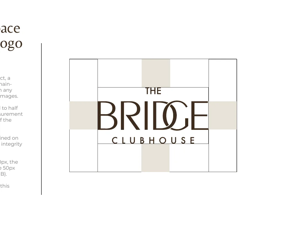 Logo clear space diagram: the space around the logo equals the height of the letter B