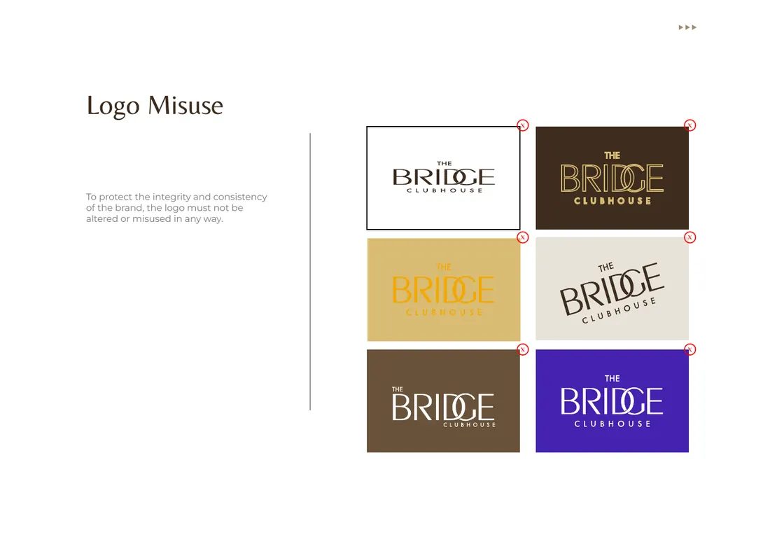 Brand manual, page 18: Logo misuse