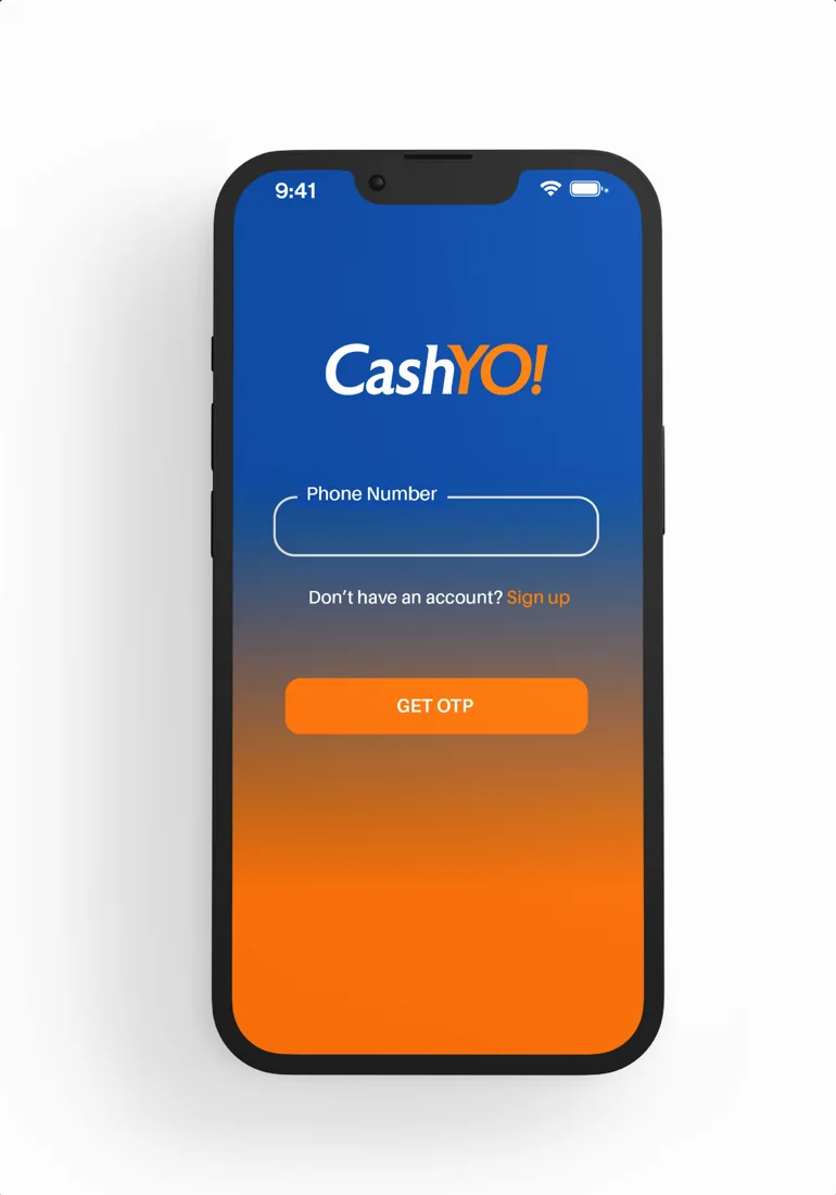 App login screen, direction 01