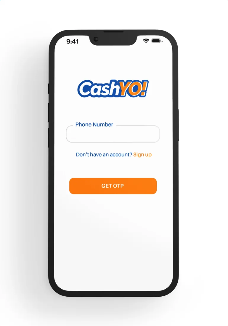 App login screen, direction 02