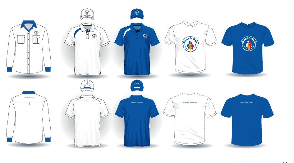 Apparel, branded with the Reach Out Mbuya identity