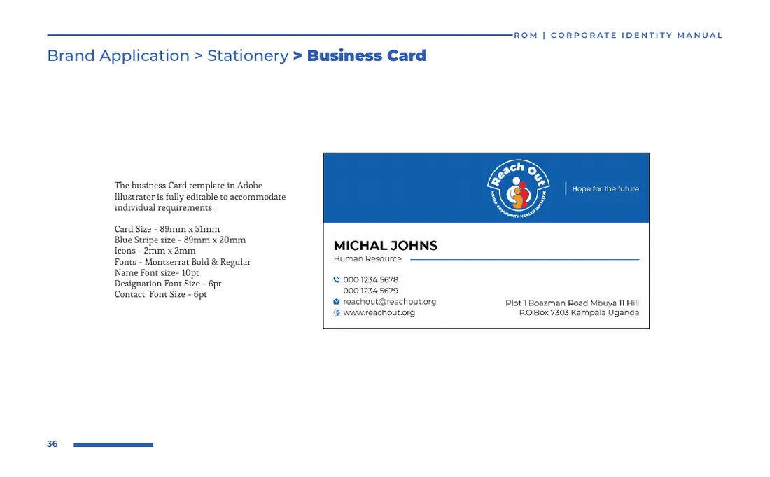 Brand manual: Business card