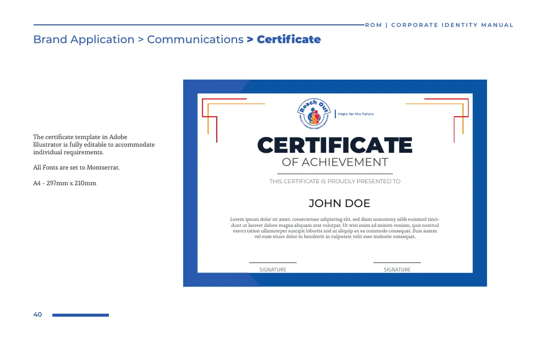 Brand manual: Certificate