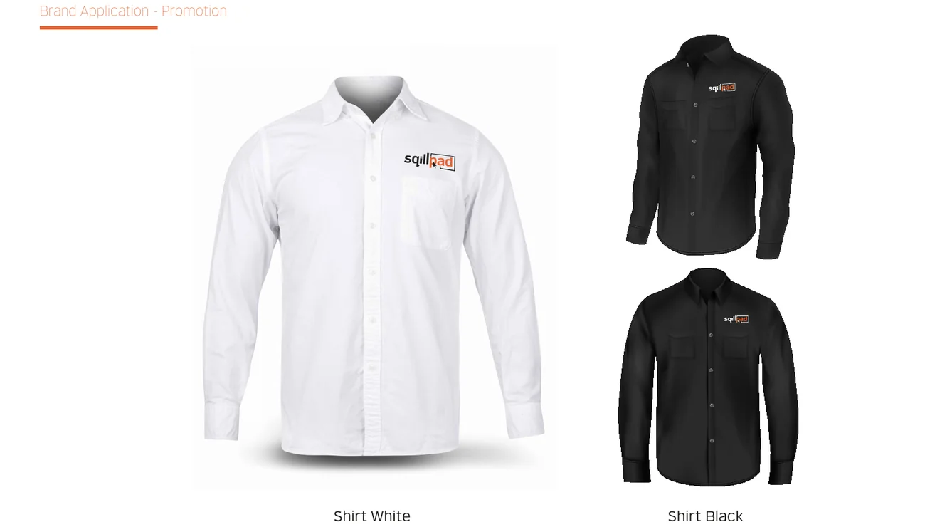 Shirts, branded with the Sqillpad identity
