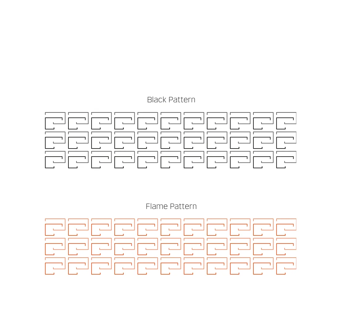 The black and flame versions of the Sqillpad pattern