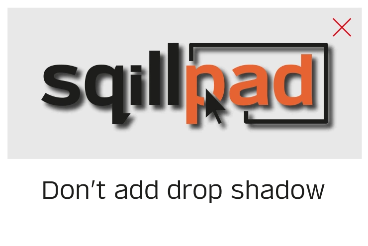 Incorrect logo usage: drop shadow